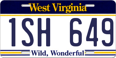 WV license plate 1SH649