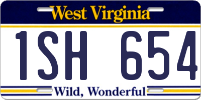 WV license plate 1SH654
