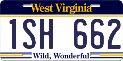 WV license plate 1SH662