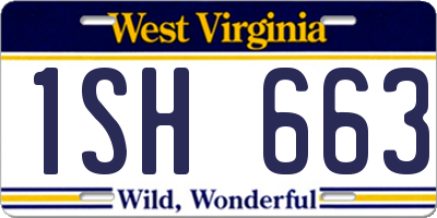 WV license plate 1SH663