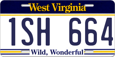 WV license plate 1SH664