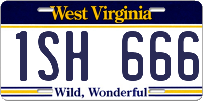 WV license plate 1SH666