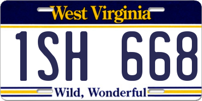 WV license plate 1SH668