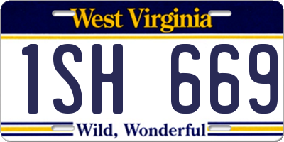 WV license plate 1SH669
