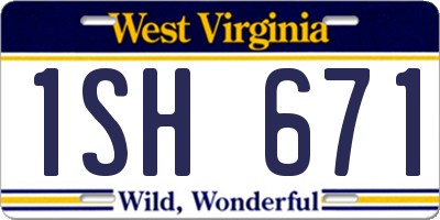 WV license plate 1SH671