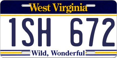 WV license plate 1SH672