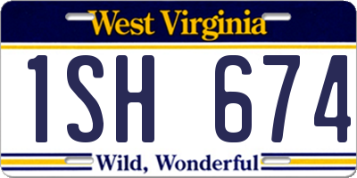 WV license plate 1SH674