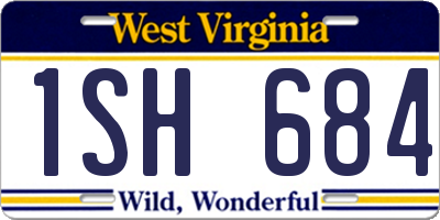 WV license plate 1SH684