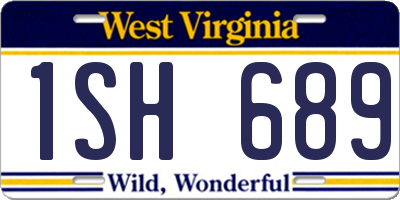 WV license plate 1SH689