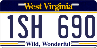 WV license plate 1SH690