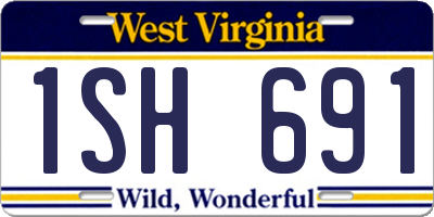 WV license plate 1SH691