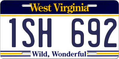 WV license plate 1SH692
