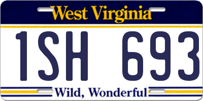 WV license plate 1SH693