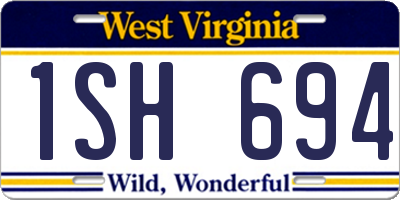 WV license plate 1SH694