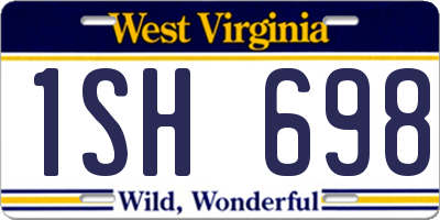 WV license plate 1SH698