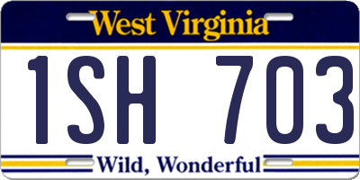 WV license plate 1SH703