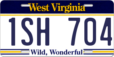 WV license plate 1SH704