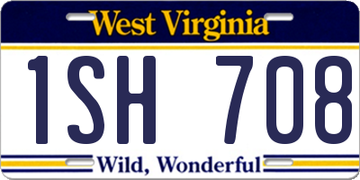 WV license plate 1SH708