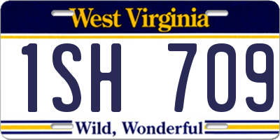 WV license plate 1SH709