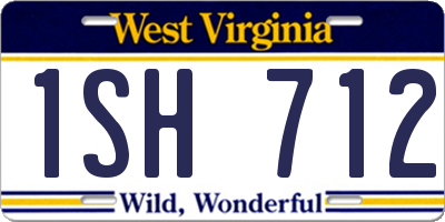 WV license plate 1SH712
