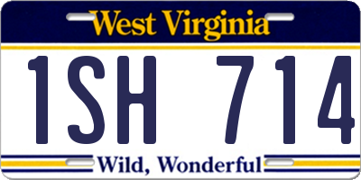WV license plate 1SH714
