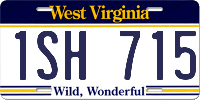 WV license plate 1SH715