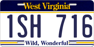 WV license plate 1SH716