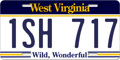 WV license plate 1SH717