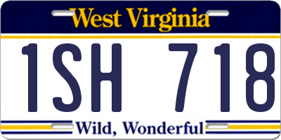 WV license plate 1SH718