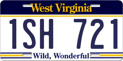 WV license plate 1SH721