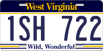 WV license plate 1SH722