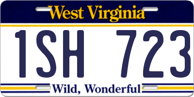 WV license plate 1SH723