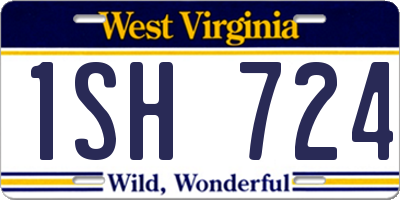 WV license plate 1SH724