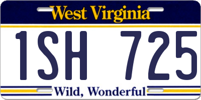 WV license plate 1SH725