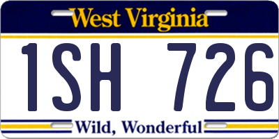 WV license plate 1SH726