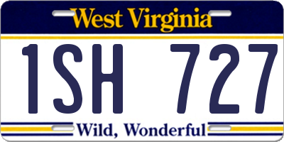 WV license plate 1SH727