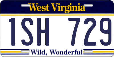 WV license plate 1SH729