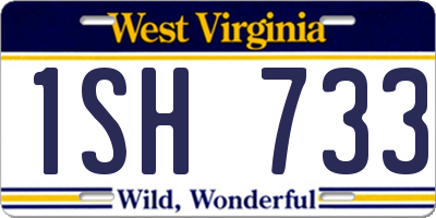 WV license plate 1SH733