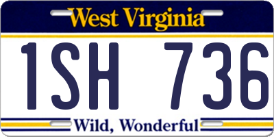 WV license plate 1SH736