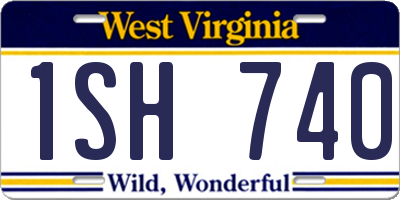 WV license plate 1SH740