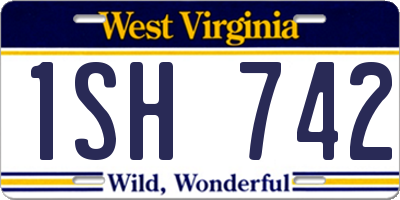 WV license plate 1SH742