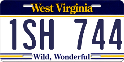 WV license plate 1SH744