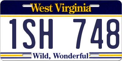WV license plate 1SH748
