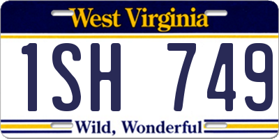 WV license plate 1SH749