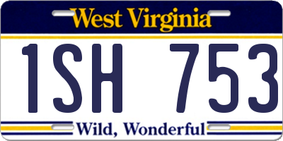 WV license plate 1SH753