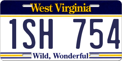 WV license plate 1SH754