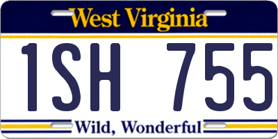 WV license plate 1SH755