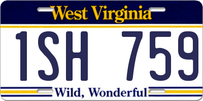 WV license plate 1SH759