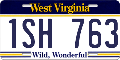 WV license plate 1SH763