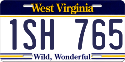 WV license plate 1SH765